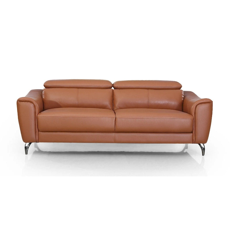 Canapé moderne en cuir cognac marron Danis Divani Casa