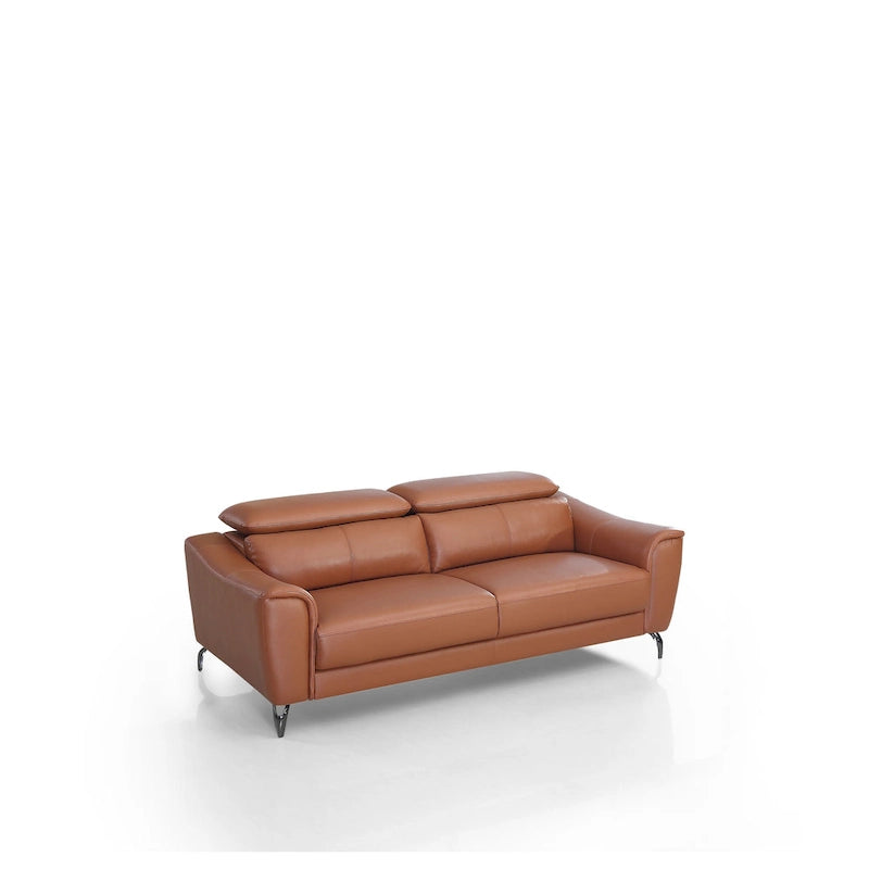 Canapé moderne en cuir cognac marron Danis Divani Casa