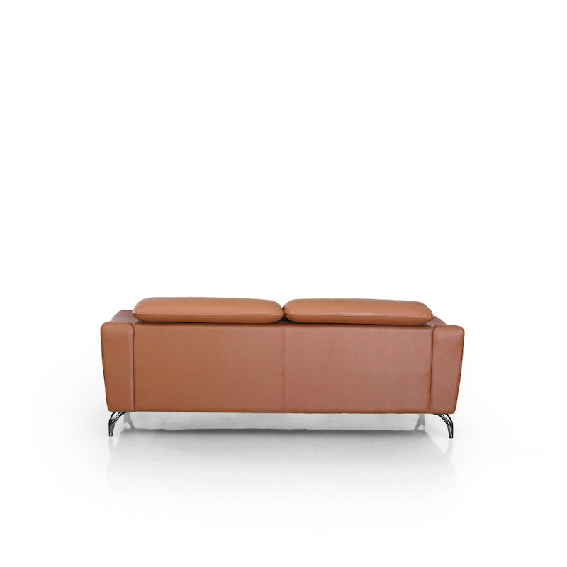 Canapé moderne en cuir cognac marron Danis Divani Casa