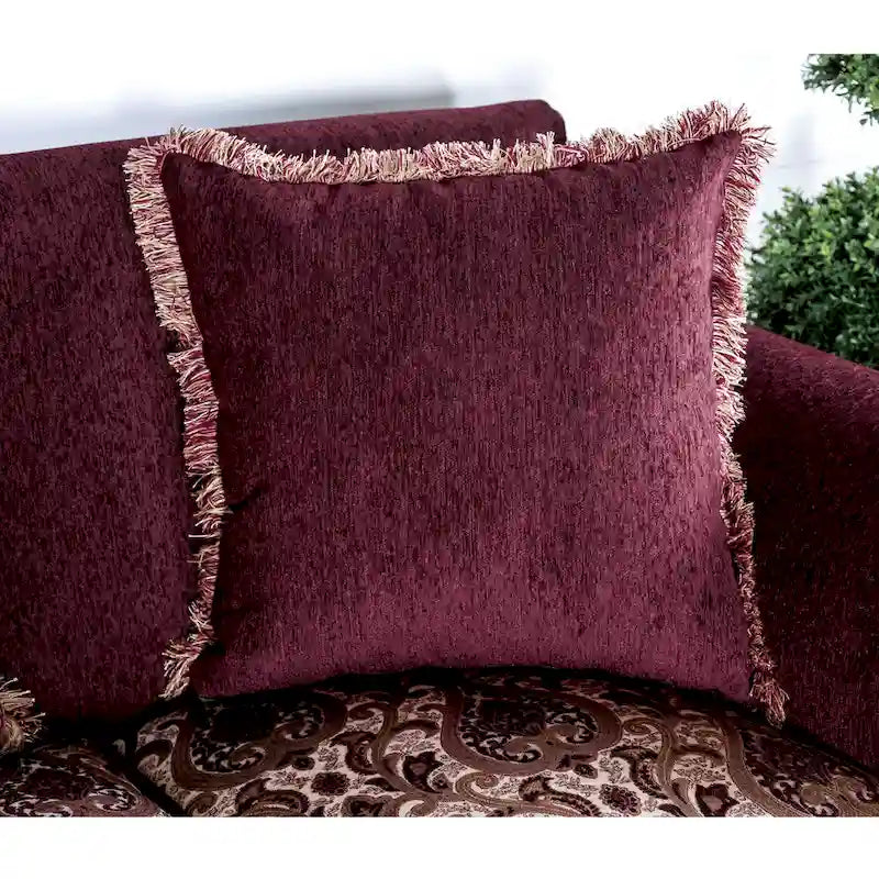 Canapé Fova à accoudoirs roulés et revêtement en tissu traditionnel par Furniture of America