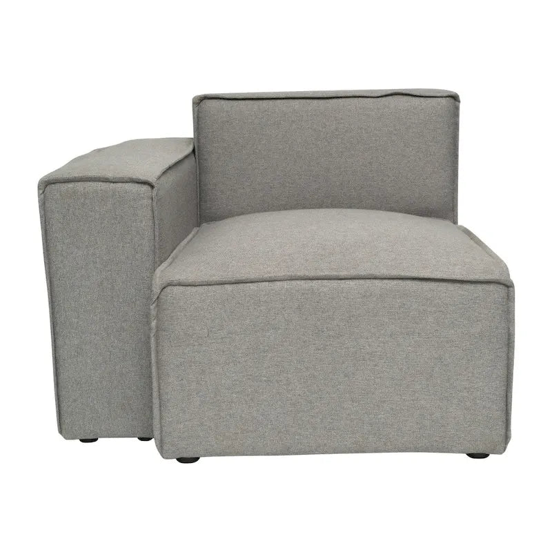 Canapé sectionnel modulaire contemporain, élément d'angle gauche avec accoudoir