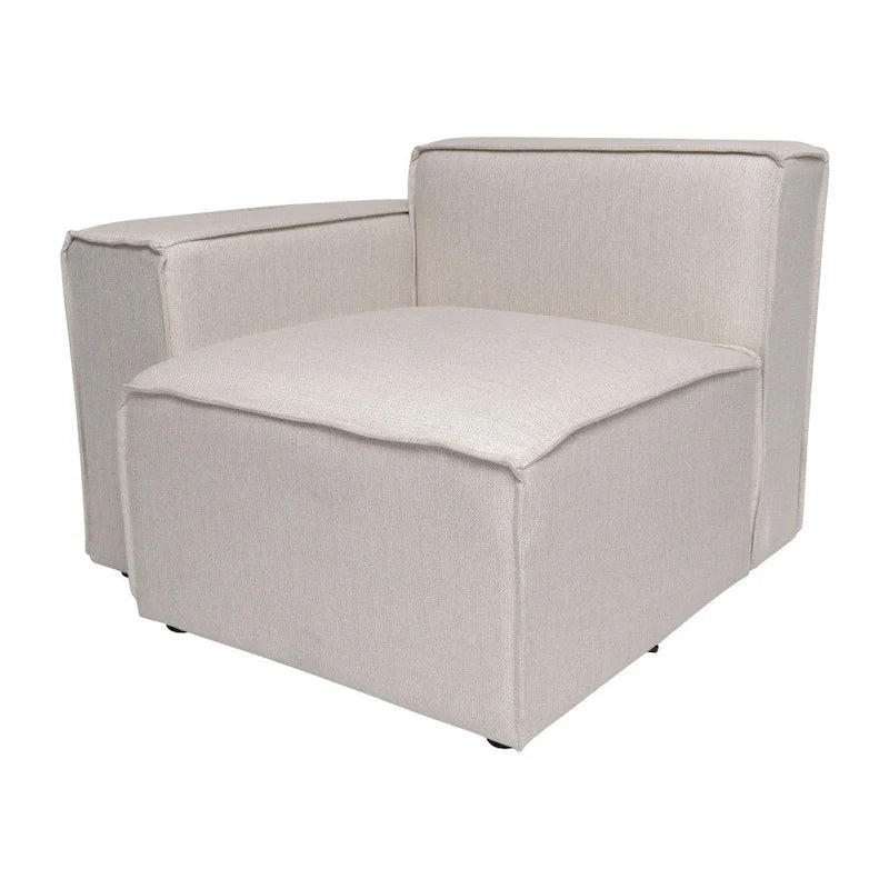 Canapé sectionnel modulaire contemporain, élément d'angle gauche avec accoudoir