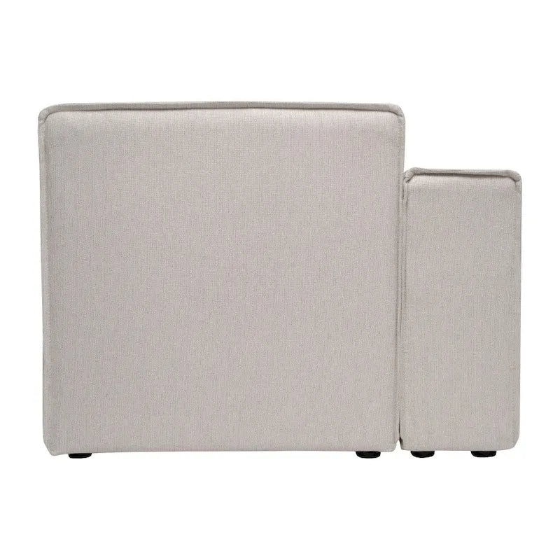 Canapé sectionnel modulaire contemporain, élément d'angle gauche avec accoudoir