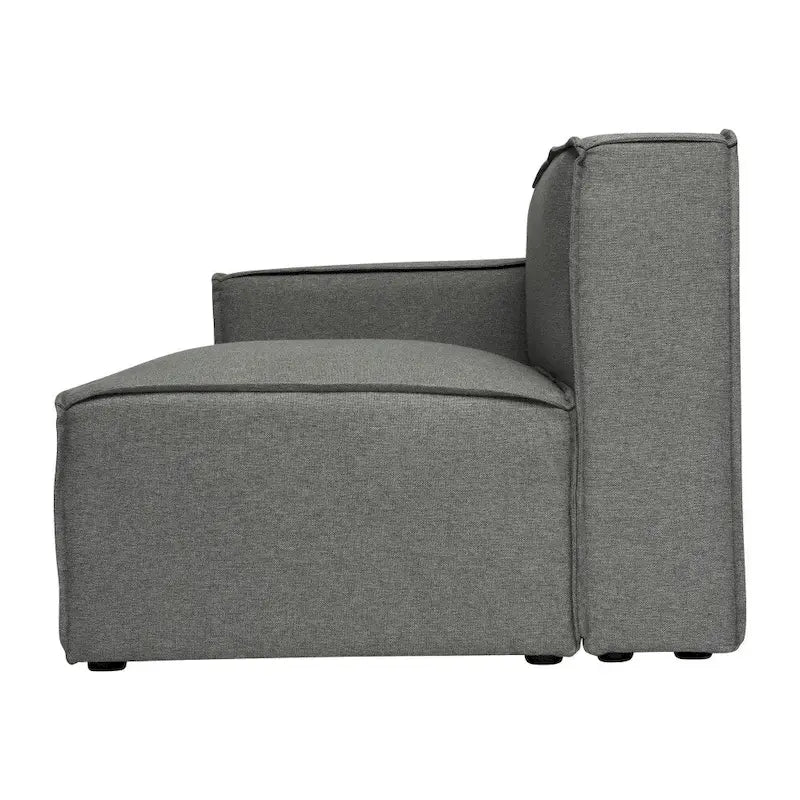 Canapé sectionnel modulaire contemporain, élément d'angle gauche avec accoudoir