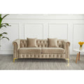 Canapé Chesterfield en velours touffeté 35P x 85L x 30,3H
