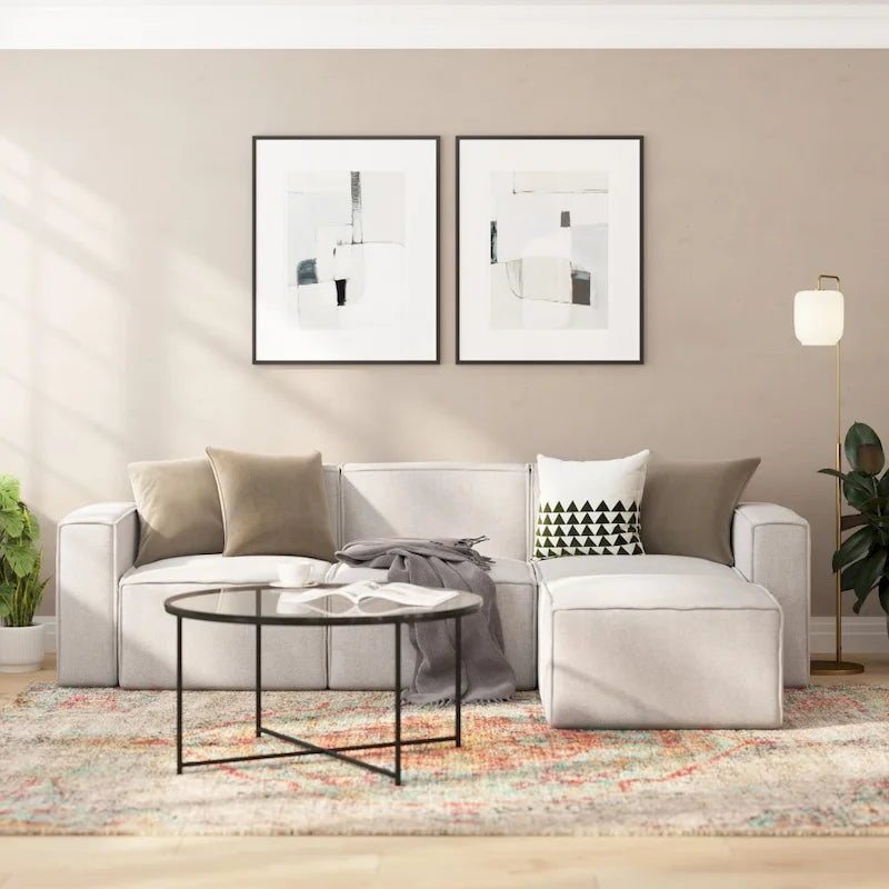 Fauteuil central sans accoudoirs pour canapé modulable contemporain - 36,75P x 28,25L x 28H