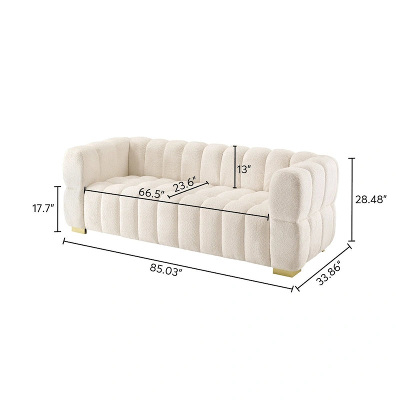 Canapé moderne VANOMi 85 pouces, canapé confortable et décontracté – 85 x 33,86