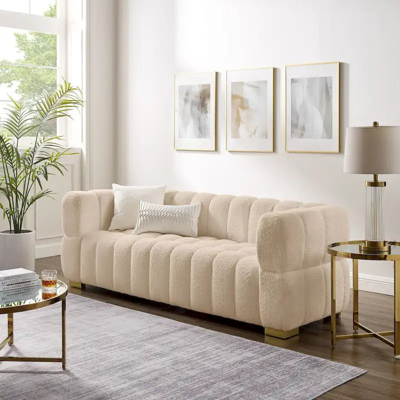Canapé moderne VANOMi 85 pouces, canapé confortable et décontracté – 85 x 33,86