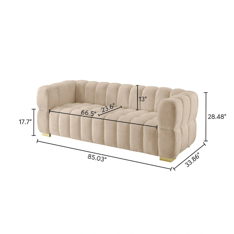 Canapé moderne VANOMi 85 pouces, canapé confortable et décontracté – 85 x 33,86