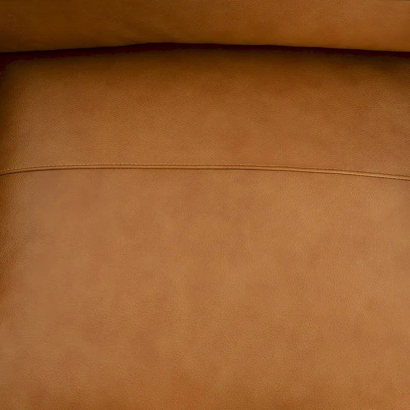 Fauteuil d'appoint en cuir véritable - Confort luxueux Garnissage coussin plumes d'oie Accoudoirs carrés Pieds blocs robustes