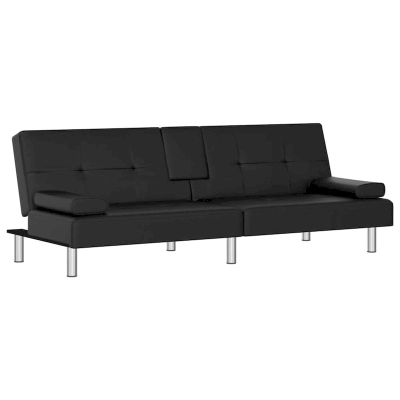 vidaXL Canapé-lit pliant avec porte-gobelets en similicuir - 78,7 x 35 x 27,6