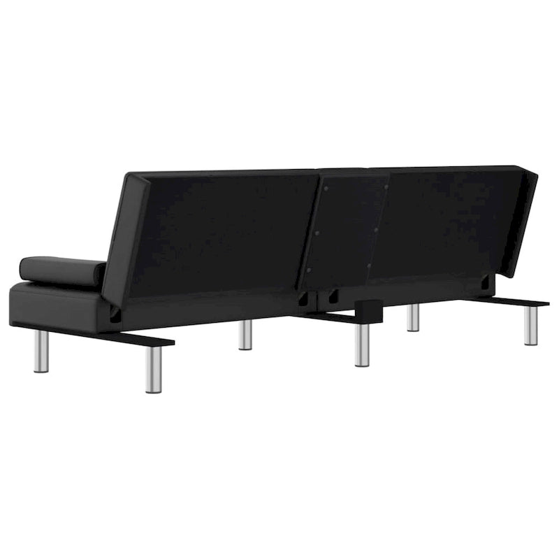 vidaXL Canapé-lit pliant avec porte-gobelets en similicuir - 78,7 x 35 x 27,6