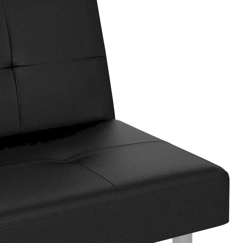 vidaXL Canapé-lit pliant avec porte-gobelets en similicuir - 78,7 x 35 x 27,6