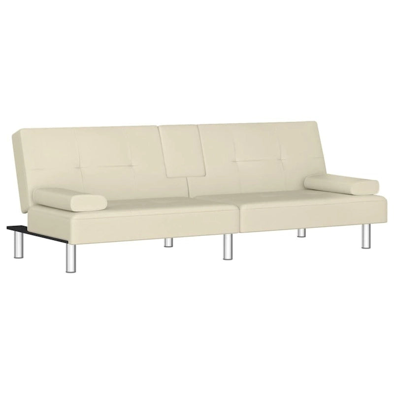 vidaXL Canapé-lit pliant avec porte-gobelets en similicuir - 78,7 x 35 x 27,6