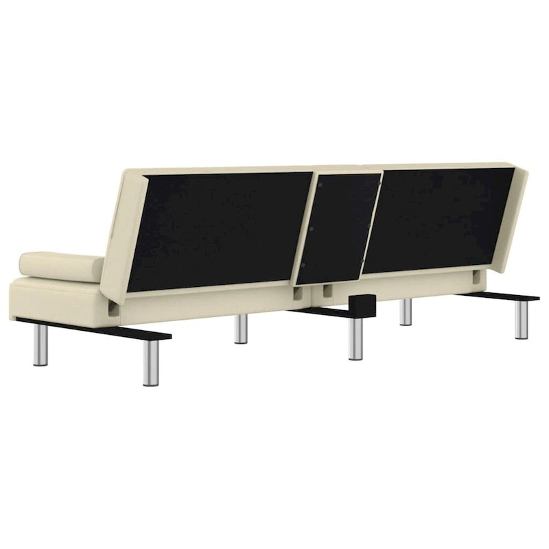 vidaXL Canapé-lit pliant avec porte-gobelets en similicuir - 78,7 x 35 x 27,6