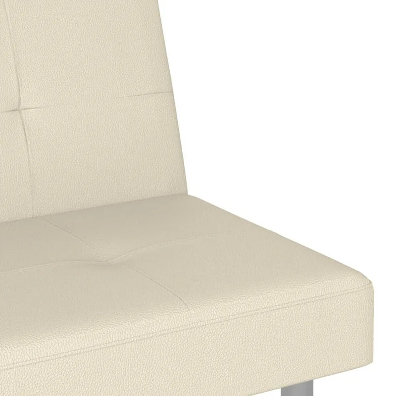 vidaXL Canapé-lit pliant avec porte-gobelets en similicuir - 78,7 x 35 x 27,6