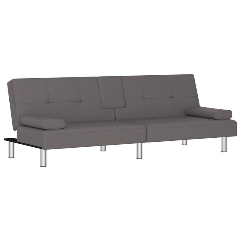 vidaXL Canapé-lit pliant avec porte-gobelets en similicuir - 78,7 x 35 x 27,6