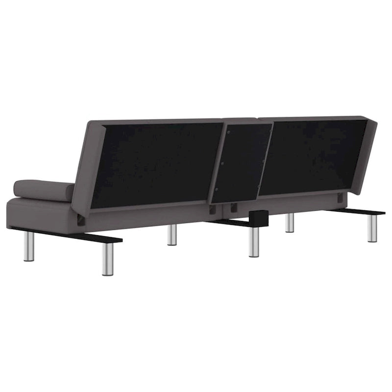 vidaXL Canapé-lit pliant avec porte-gobelets en similicuir - 78,7 x 35 x 27,6
