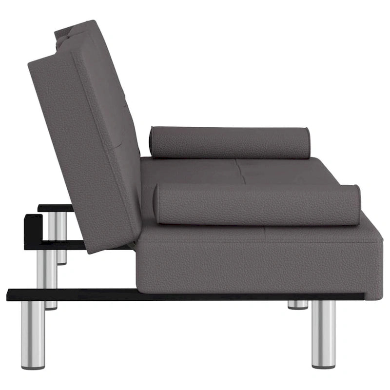 vidaXL Canapé-lit pliant avec porte-gobelets en similicuir - 78,7 x 35 x 27,6