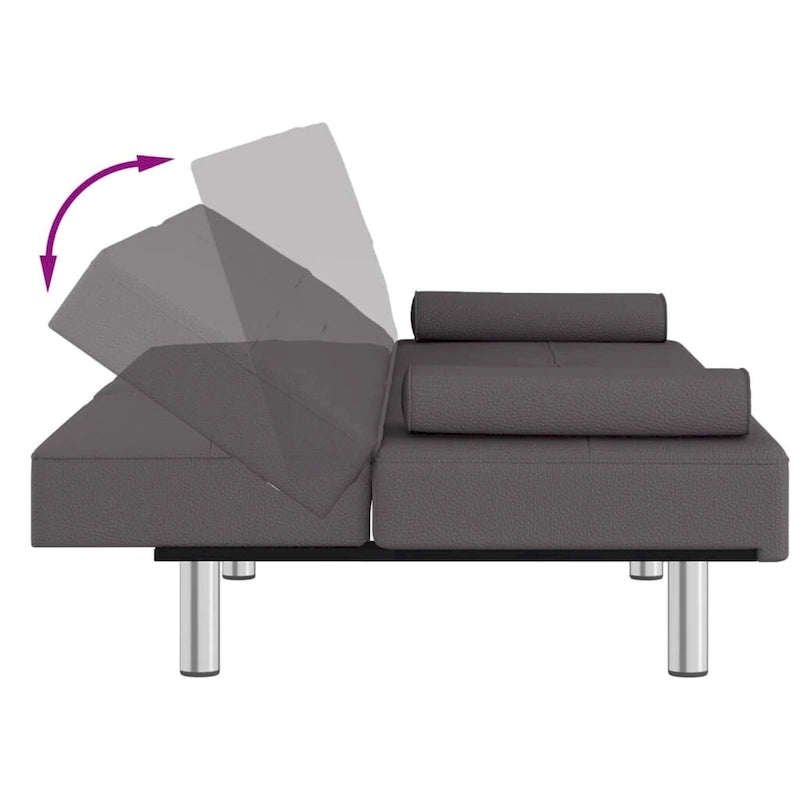 vidaXL Canapé-lit pliant avec porte-gobelets en similicuir - 78,7 x 35 x 27,6