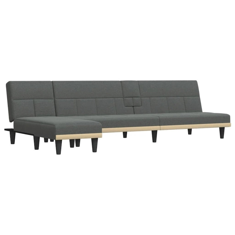 Canapé-lit d'angle vidaXL Gris foncé 255 x 140 x 70 cm Tissu - 255 x 140 x 70