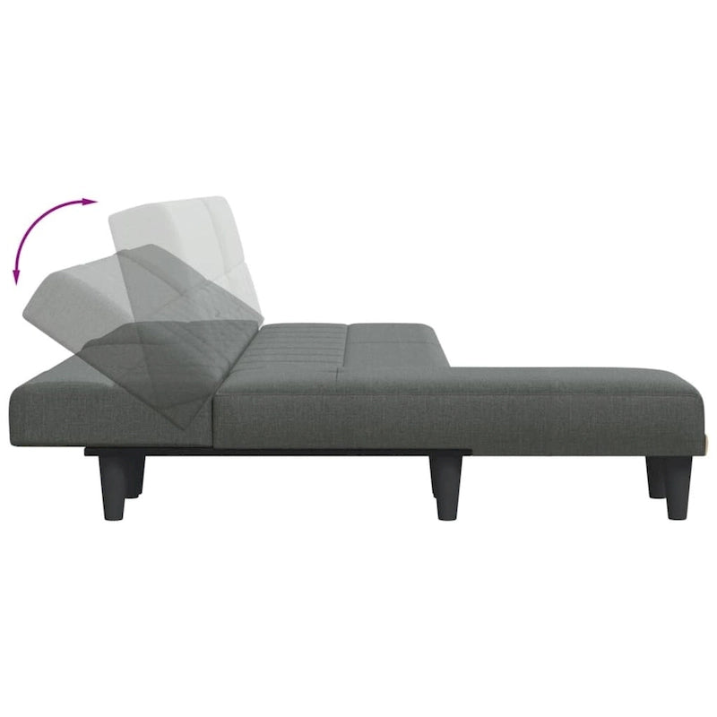Canapé-lit d'angle vidaXL Gris foncé 255 x 140 x 70 cm Tissu - 255 x 140 x 70
