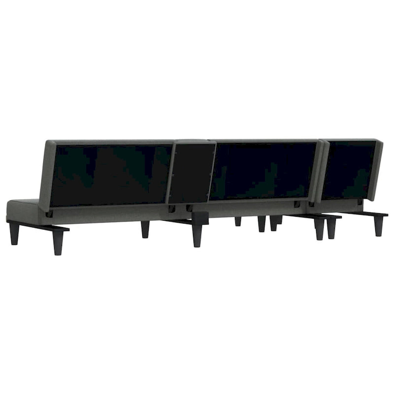 Canapé-lit d'angle vidaXL Gris foncé 255 x 140 x 70 cm Tissu - 255 x 140 x 70