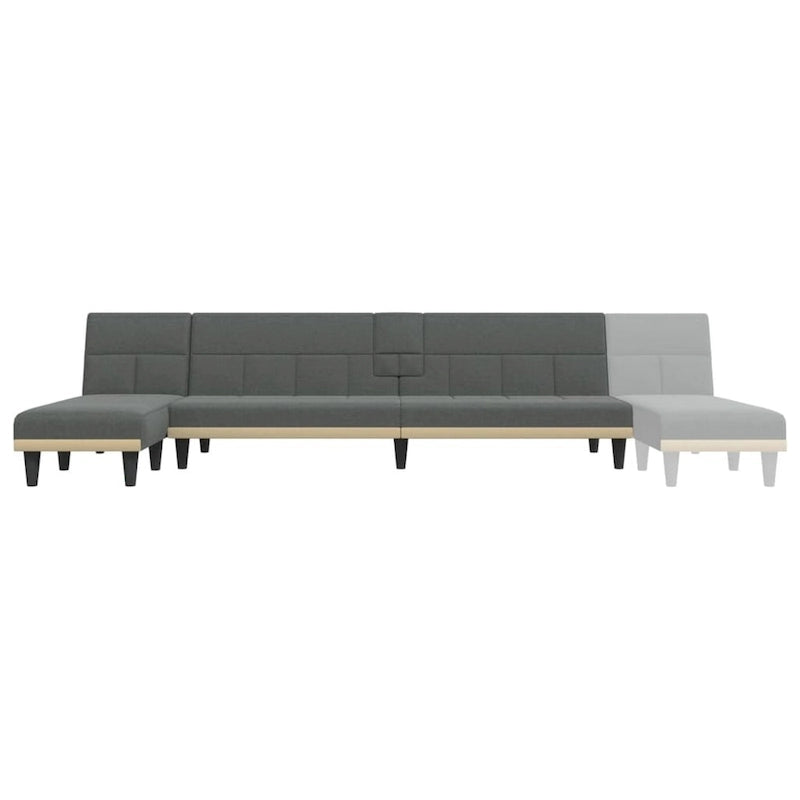 Canapé-lit d'angle vidaXL Gris foncé 255 x 140 x 70 cm Tissu - 255 x 140 x 70