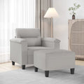 vidaXL Canapé Moderne Fauteuil d'appoint rembourré avec repose-pieds Tissu microfibre