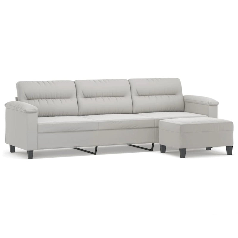 vidaXL Canapé Moderne Fauteuil d'appoint rembourré avec repose-pieds Tissu microfibre