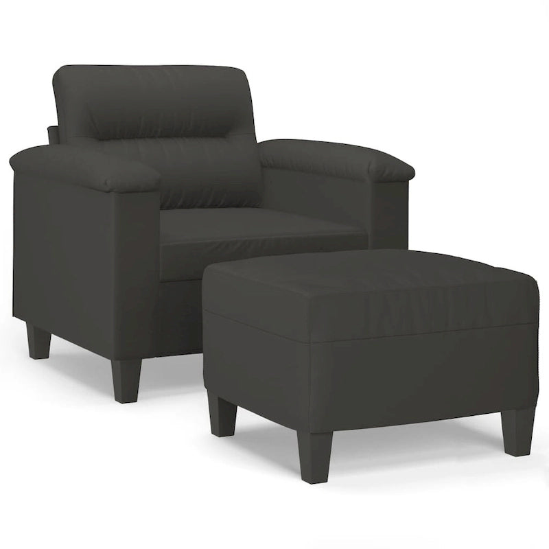 vidaXL Canapé Moderne Fauteuil d'appoint rembourré avec repose-pieds Tissu microfibre
