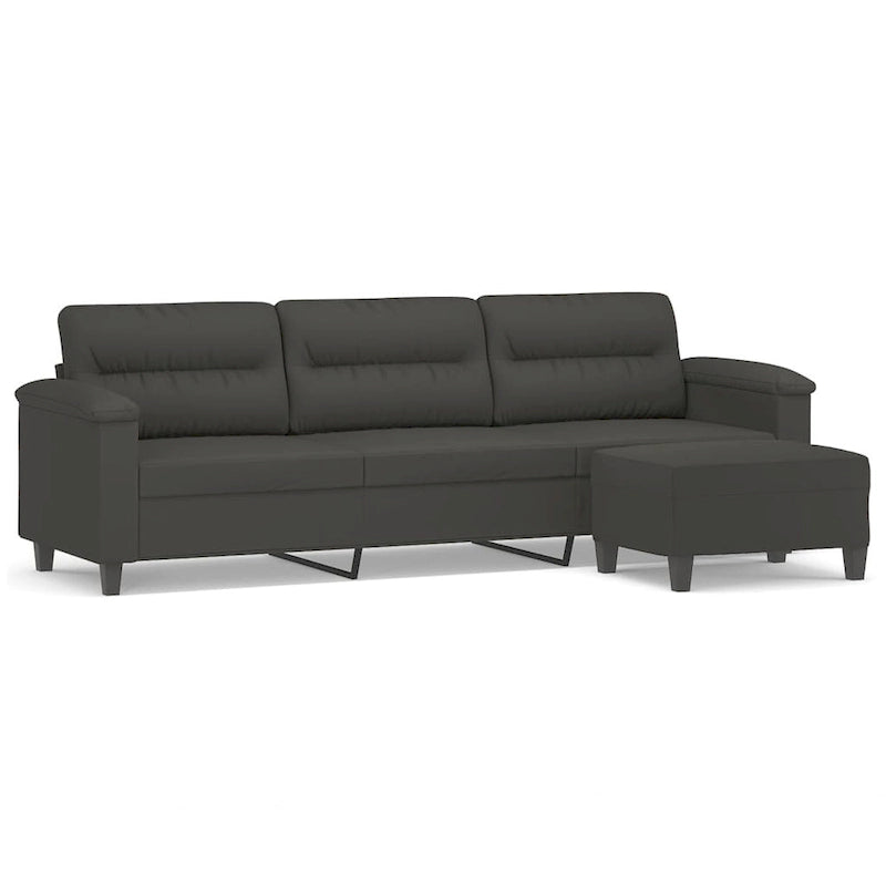 vidaXL Canapé Moderne Fauteuil d'appoint rembourré avec repose-pieds Tissu microfibre