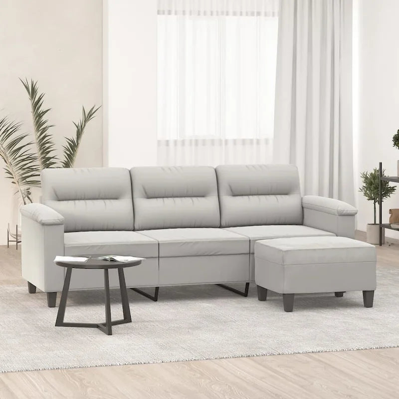 vidaXL Canapé Moderne Fauteuil d'appoint rembourré avec repose-pieds Tissu microfibre