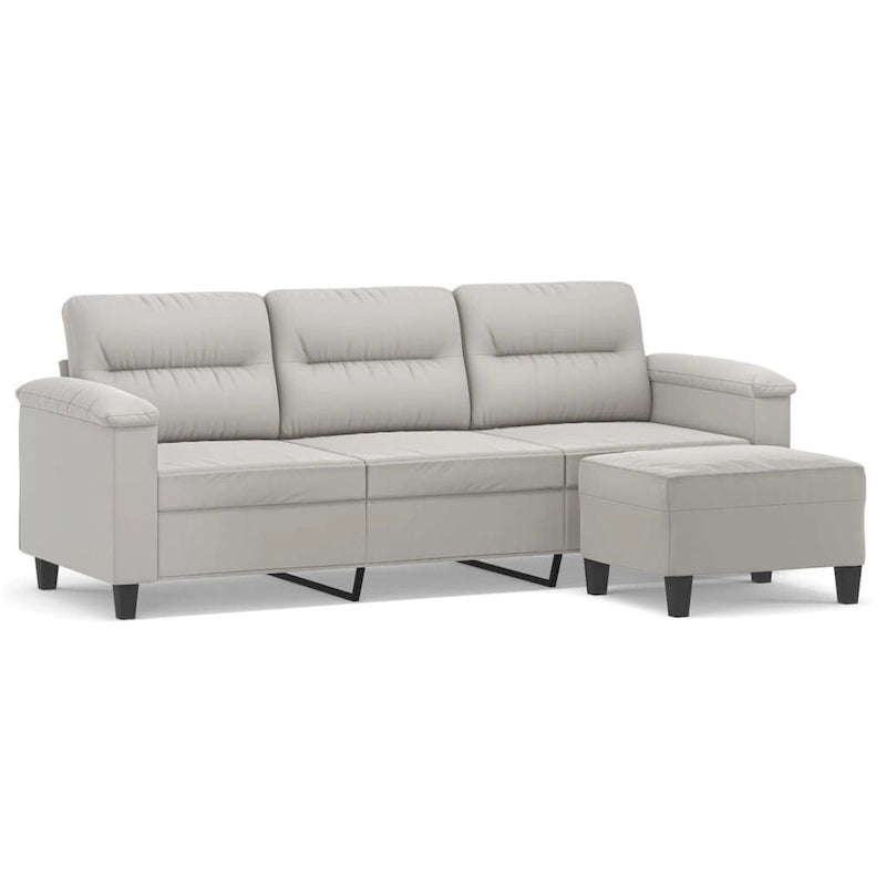 vidaXL Canapé Moderne Fauteuil d'appoint rembourré avec repose-pieds Tissu microfibre