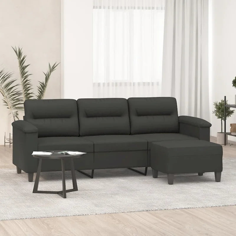 vidaXL Canapé Moderne Fauteuil d'appoint rembourré avec repose-pieds Tissu microfibre