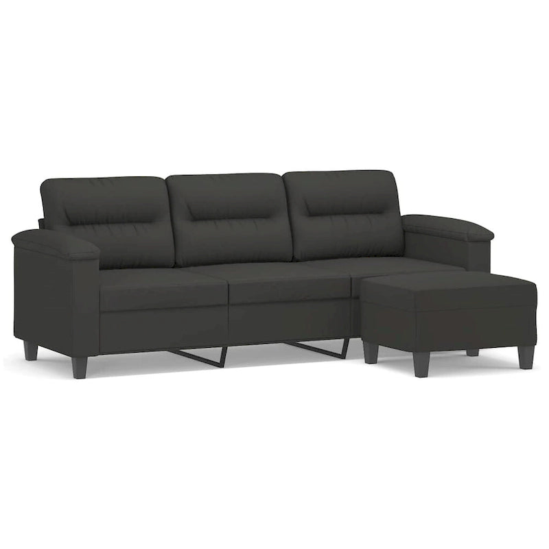 vidaXL Canapé Moderne Fauteuil d'appoint rembourré avec repose-pieds Tissu microfibre