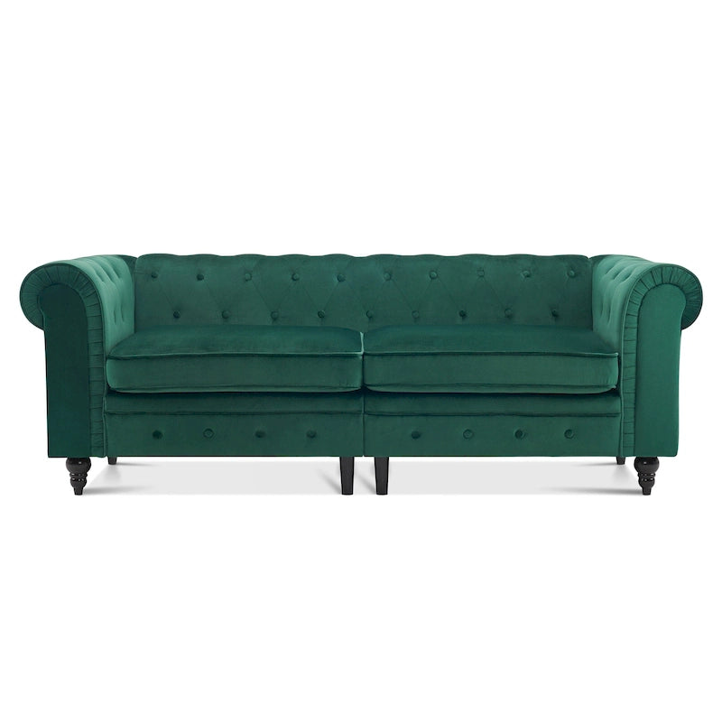 Canapé de bureau compact Ivinta, canapé Chesterfield capitonné en velours, canapé vintage de style Mid-Century