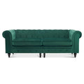 Canapé de bureau compact Ivinta, canapé Chesterfield capitonné en velours, canapé vintage de style Mid-Century