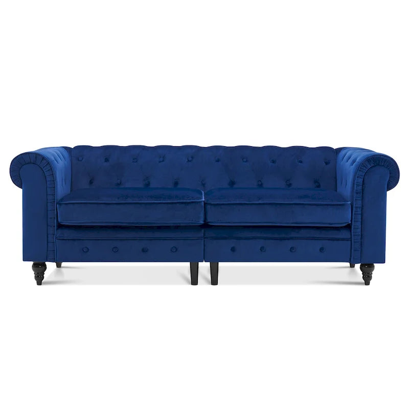 Canapé de bureau compact Ivinta, canapé Chesterfield capitonné en velours, canapé vintage de style Mid-Century