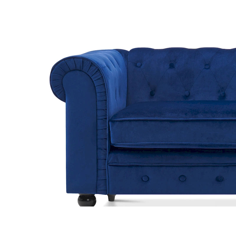 Canapé de bureau compact Ivinta, canapé Chesterfield capitonné en velours, canapé vintage de style Mid-Century