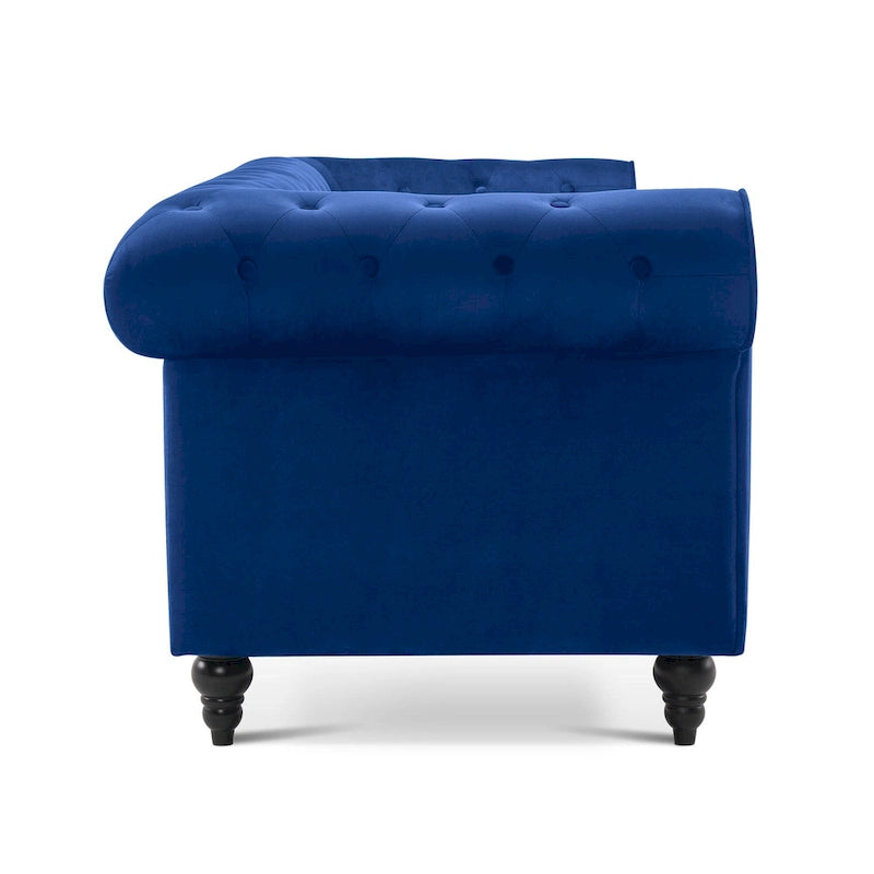 Canapé de bureau compact Ivinta, canapé Chesterfield capitonné en velours, canapé vintage de style Mid-Century
