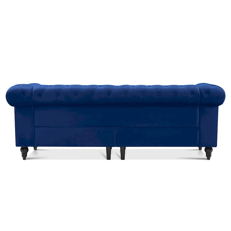 Canapé de bureau compact Ivinta, canapé Chesterfield capitonné en velours, canapé vintage de style Mid-Century