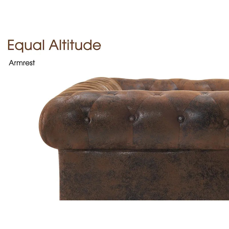 Canapé de bureau compact Ivinta, canapé Chesterfield capitonné en velours, canapé vintage de style Mid-Century