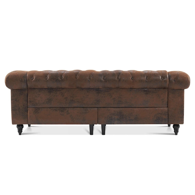 Canapé de bureau compact Ivinta, canapé Chesterfield capitonné en velours, canapé vintage de style Mid-Century