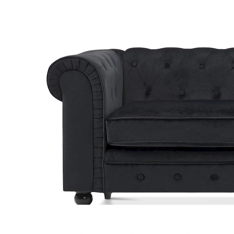 Canapé de bureau compact Ivinta, canapé Chesterfield capitonné en velours, canapé vintage de style Mid-Century