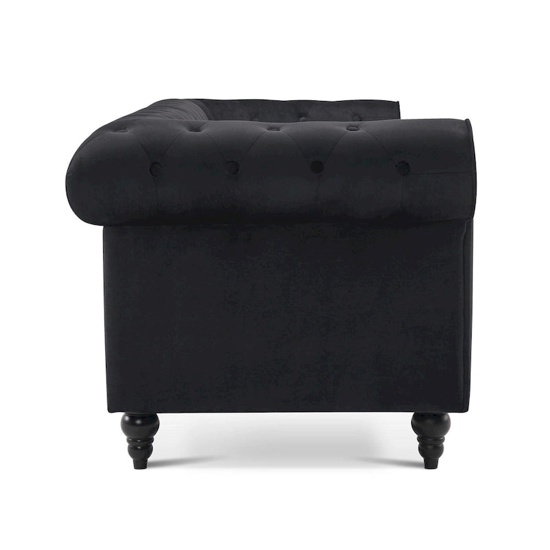 Canapé de bureau compact Ivinta, canapé Chesterfield capitonné en velours, canapé vintage de style Mid-Century