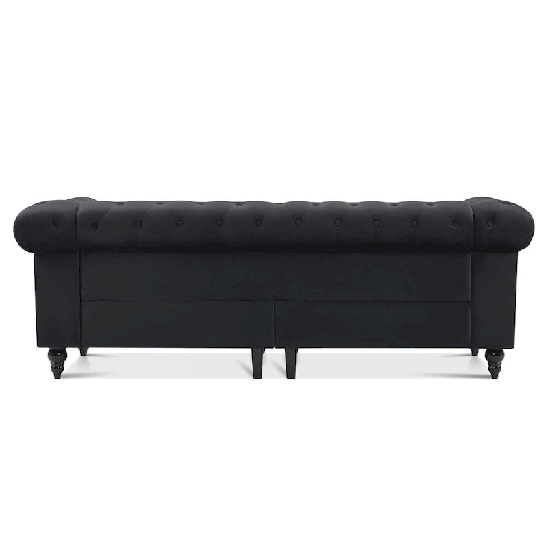 Canapé de bureau compact Ivinta, canapé Chesterfield capitonné en velours, canapé vintage de style Mid-Century