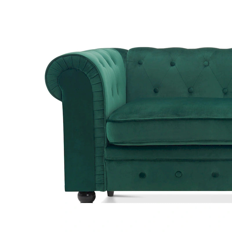 Canapé de bureau compact Ivinta, canapé Chesterfield capitonné en velours, canapé vintage de style Mid-Century