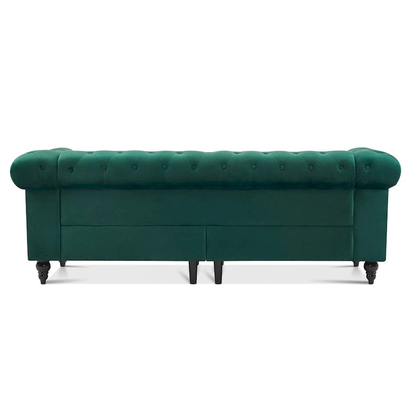 Canapé de bureau compact Ivinta, canapé Chesterfield capitonné en velours, canapé vintage de style Mid-Century