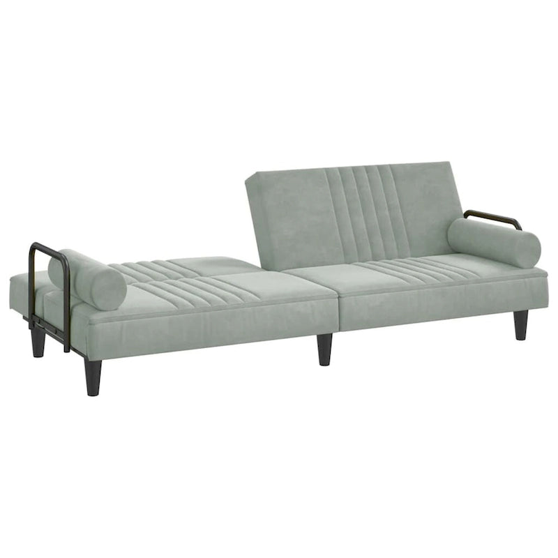 vidaXL Canapé-lit avec accoudoirs Canapé inclinable Causeuse Pliante Lit de repos Velours - 205 x 89 x 70 cm